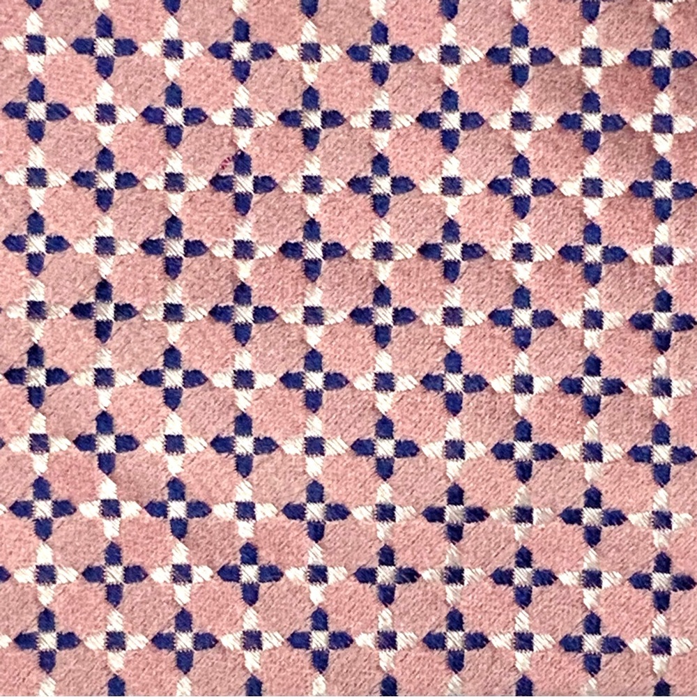 Façonnable Woven Silk Jacquard Pink Tie with Blue and White Accents